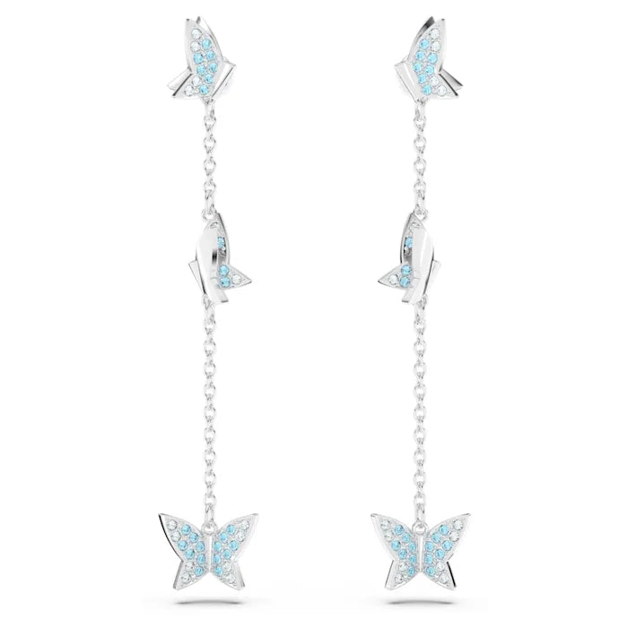 Swarovski Lila Butterfly Drop Earrings Blue