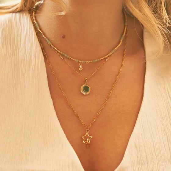 ChloBo Gold Happiness Aventurine Necklace