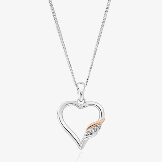 Clogau Past Present Future Heart Silver Pendant