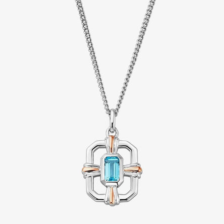 Clogau Enchanted Gateways Silver and Swiss Blue Topaz Pendant