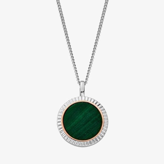 Clogau Reflections of Padarn Silver and Malachite Pendant