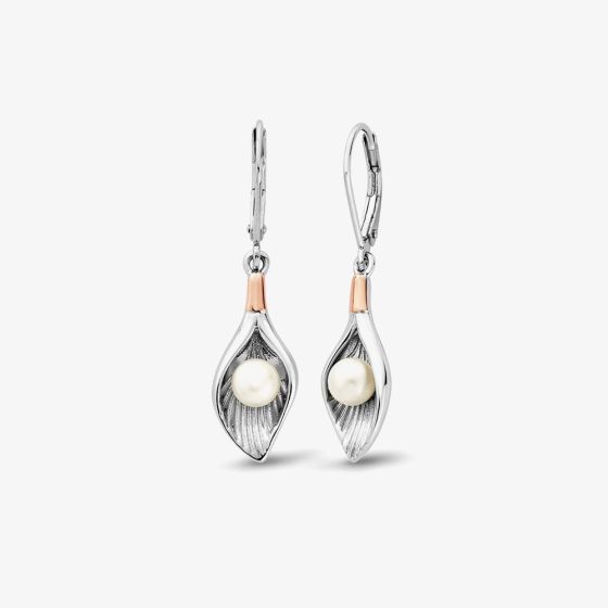 Clogau Beachcomber Shell Silver and Pearl Earrings