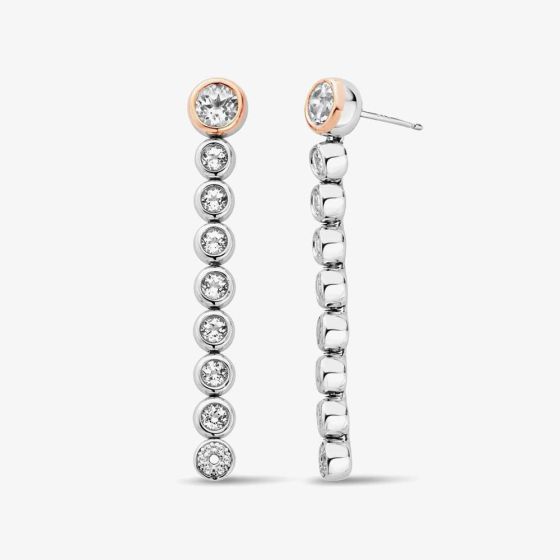 Clogau Celebration Silver Drop-Hoop Earrings