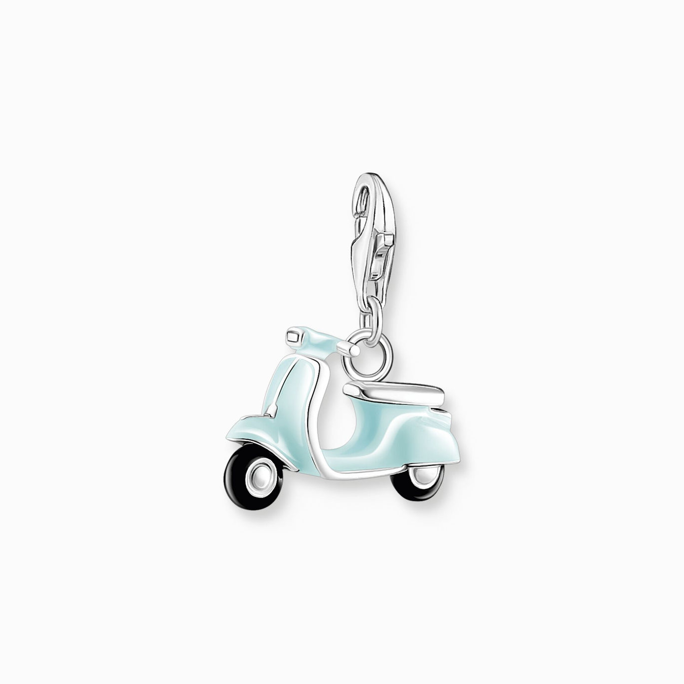 Charm Pendant Turquoise Motor Scooter Silver