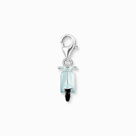 Charm Pendant Turquoise Motor Scooter Silver