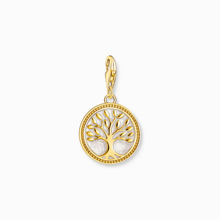 Thomas Sabo Gold-Plated Tree-of-Love Charm Pendant with White Cold Enamel