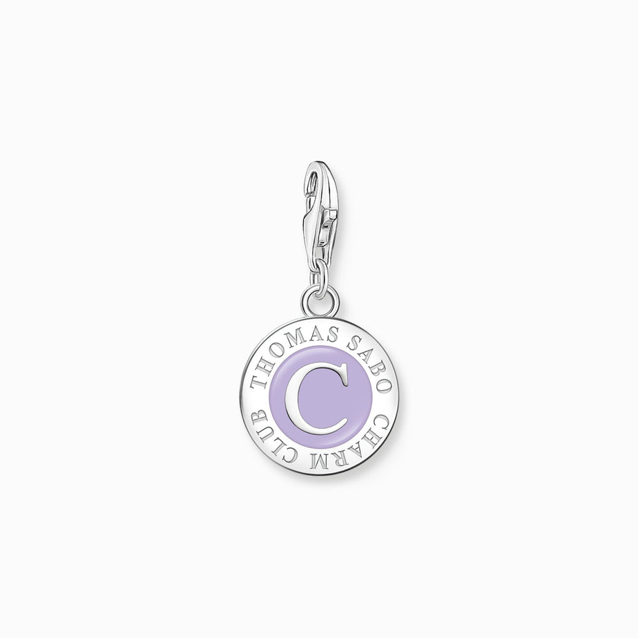 Thomas Sabo Member Charm With Violet Cold Enamel Charmista Coin Silver