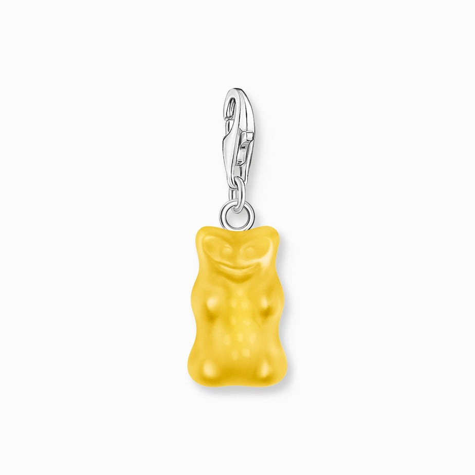 Thomas Sabo Silver Charm Pendant Goldbears In Yellow