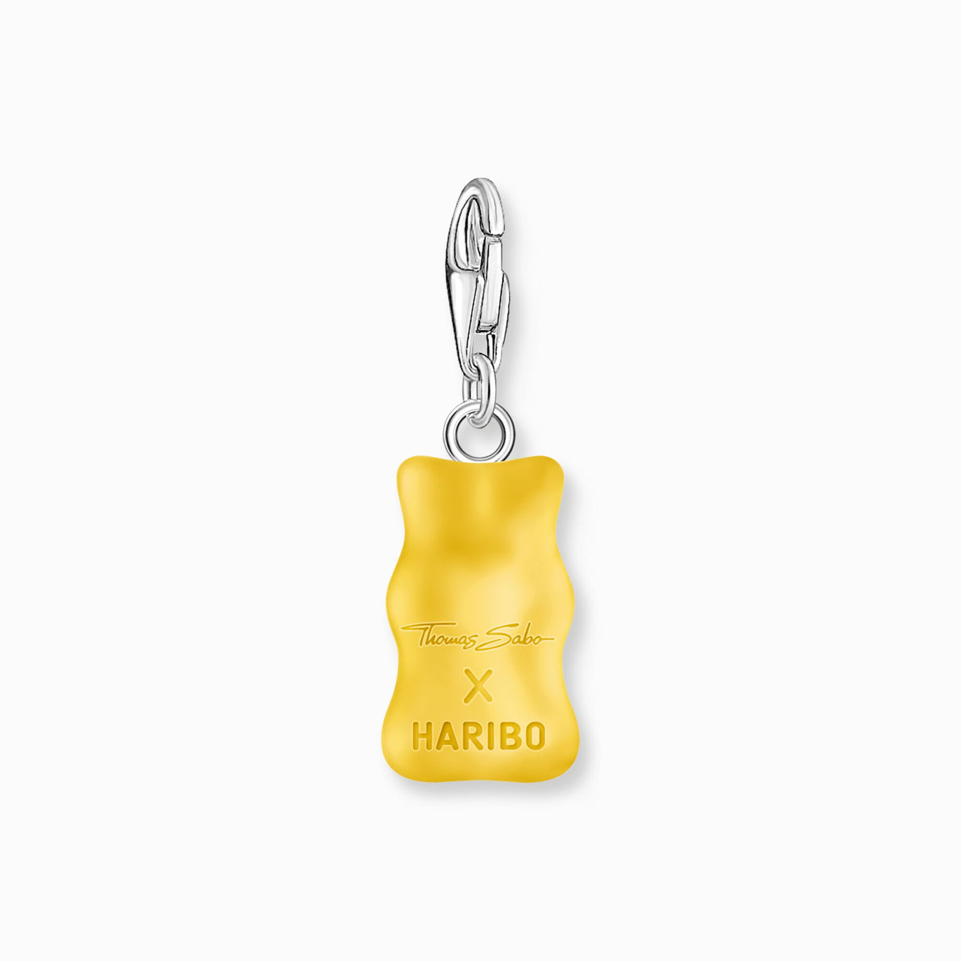 Thomas Sabo Silver Charm Pendant Goldbears In Yellow