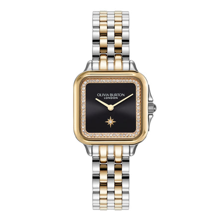 Olivia Burton 28mm Grosvenor Black And Two-Tone Bracelet Watch