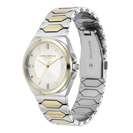 Olivia Burton 34mm Sports Lustre Ivory Two-Tone Watch