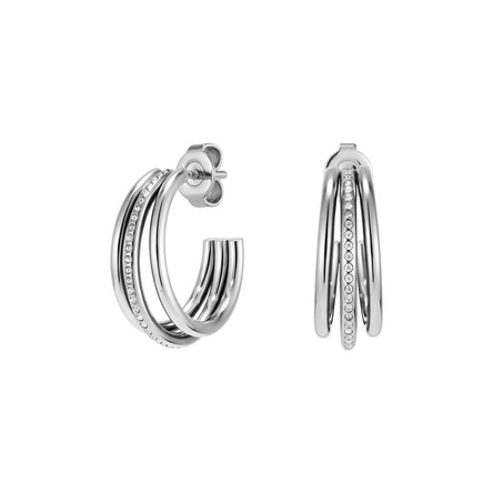 Olivia Burton Ever Stacked Claw Silver Hoop Earrings