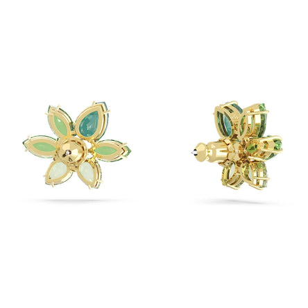 Swarovski Gema Gold Tone Stud Earrings Green