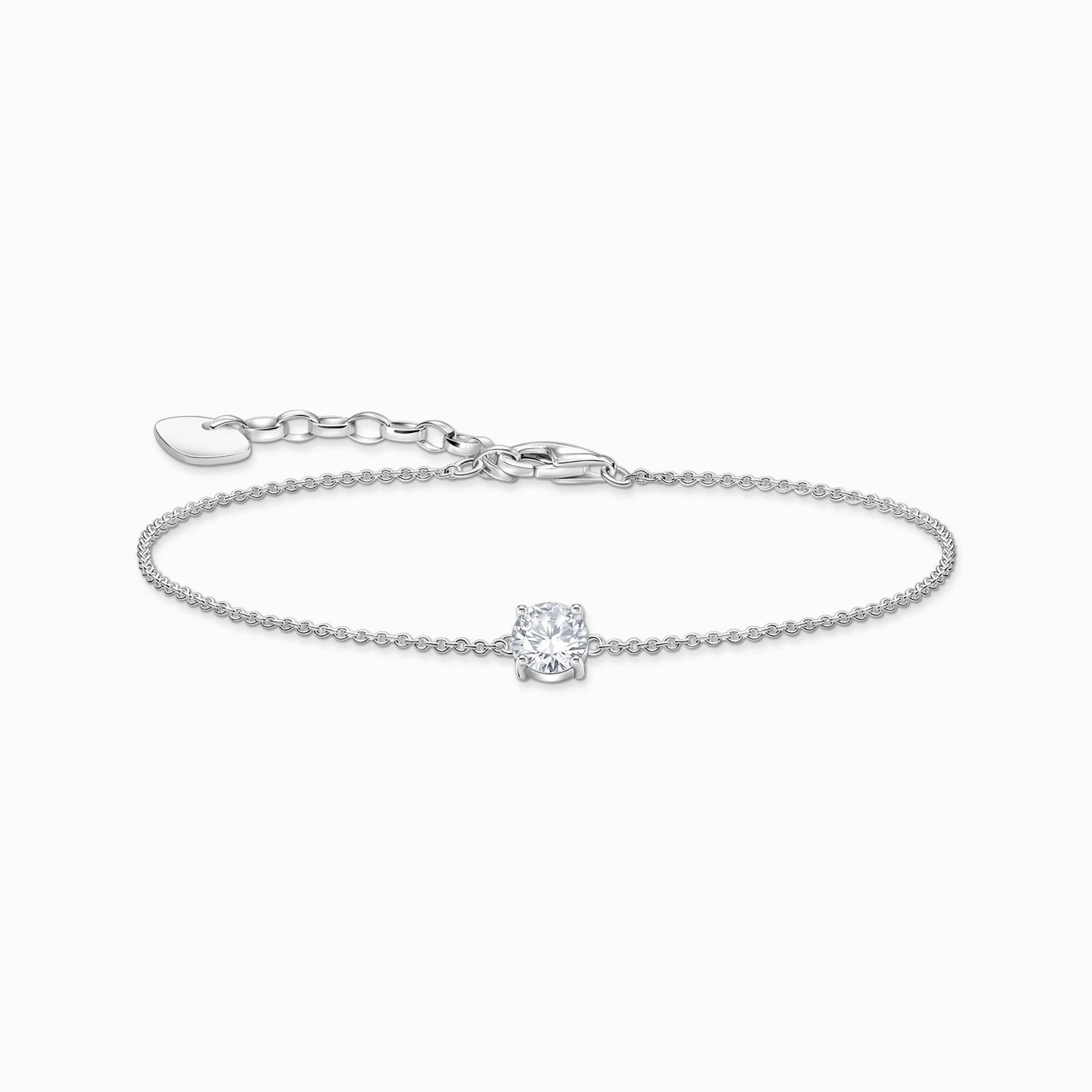 Thomas Sabo Silver Bracelet With White Zirconia Pendant