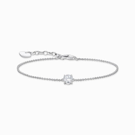 Thomas Sabo Silver Bracelet With White Zirconia Pendant