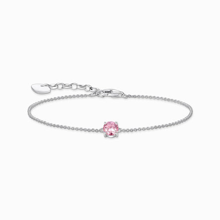 Thomas Sabo Silver bracelet with pink zirconia pendant