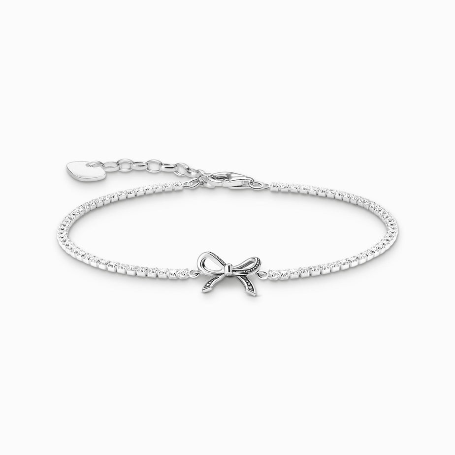 Thomas Sabo Silver bow bracelet with white zirconia