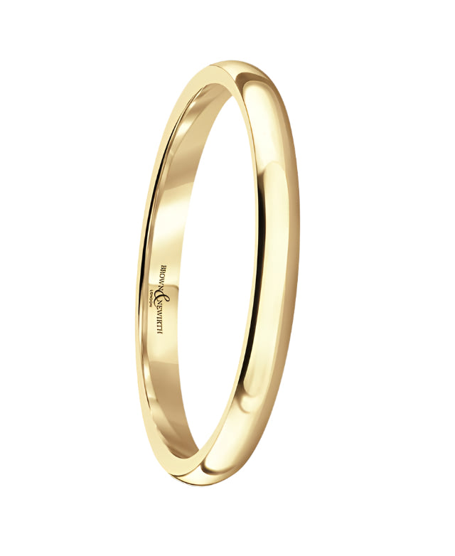 18ct Yellow Gold 2.5mm Medium Court Wedding Ring