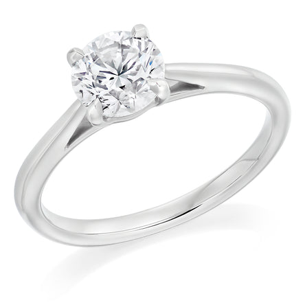 Platinum Round-Brilliant Lab Diamond Solitaire Engagement Ring