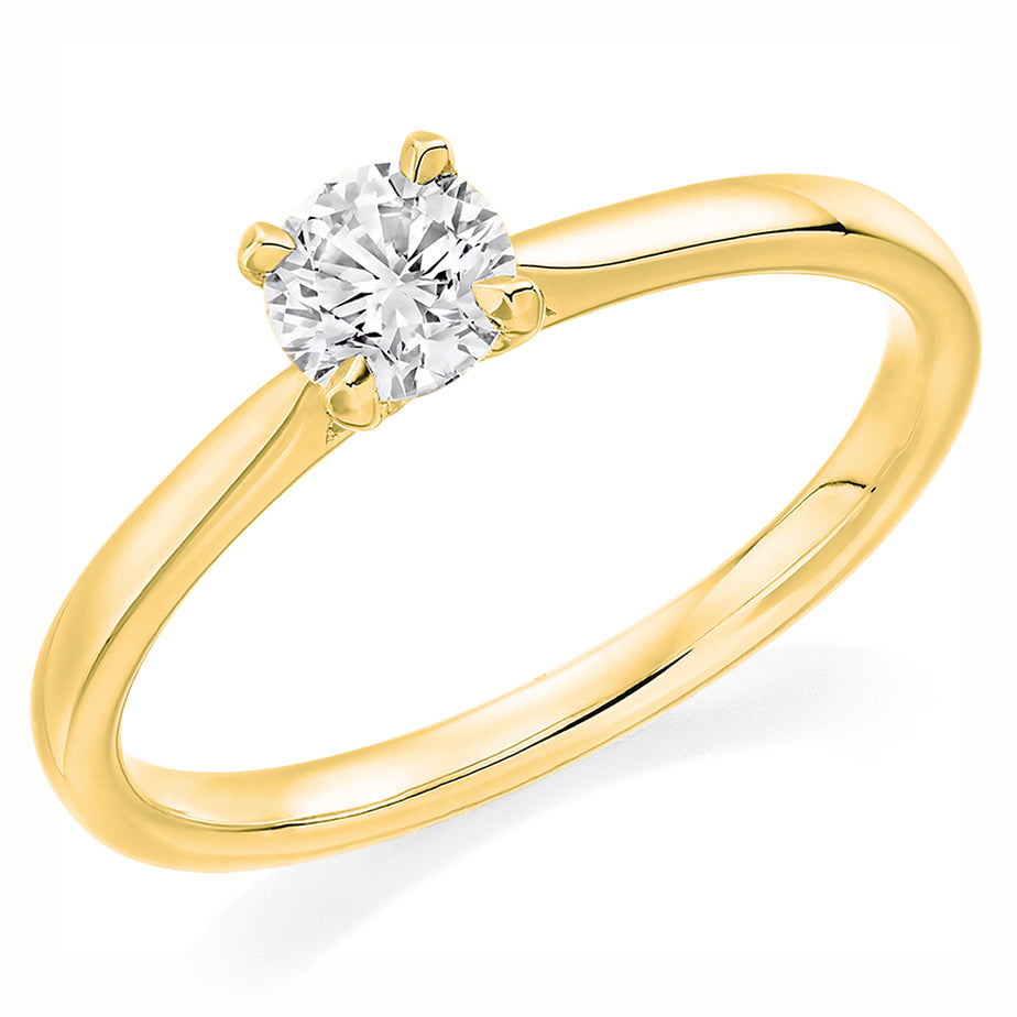 18ct Yellow Gold Diamond Solitaire Engagement Ring