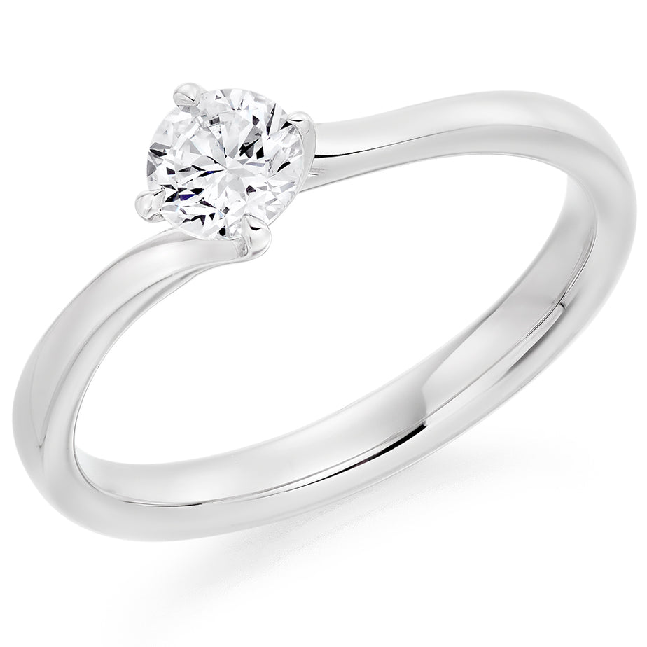 Platinum Natural Diamond Solitaire Engagement Ring