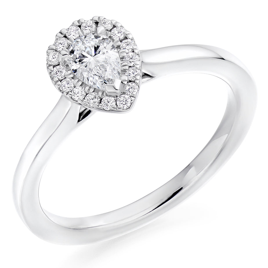 Platinum Natural Diamond Halo Engagement Ring