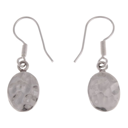 Out Of Mexico Oval Hammered Drop Earrings