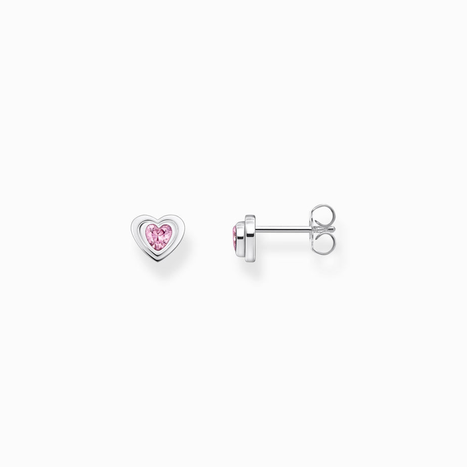 Thomas Sabo Silver And Pink Zirconia Stud Earrings