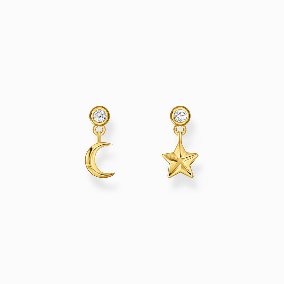 Thomas Sabo Gold Plated Moon And Star Pendant Studs