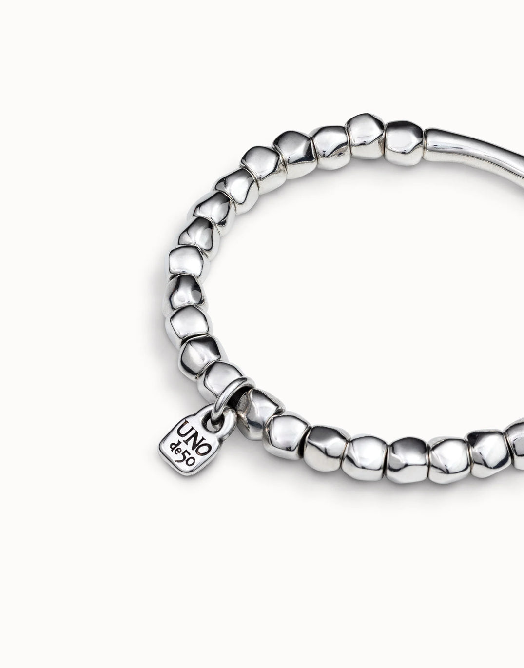 Uno De 50 Sterling Silver-plated Bracelet With Tubular Piece