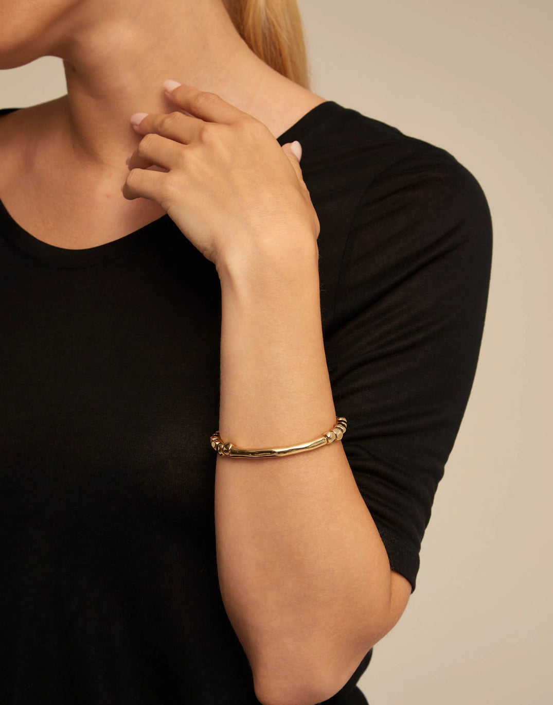 Uno De 50 18K Gold-plated Bead Bracelet