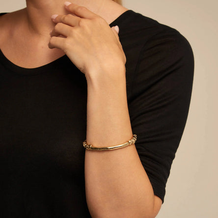 Uno De 50 18K Gold-plated Bead Bracelet