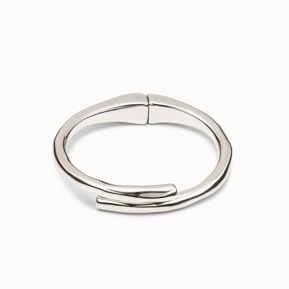 Uno De 50 Sterling Silver-plated Tubular Shaped Bracelet With Hidden Spring