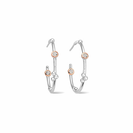 Clogau Celebration Silver Half Hoop Earrings