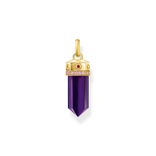 Thomas Sabo Yellow-Gold Plated Pendant With Imitation Amethyst