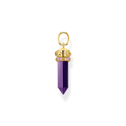 Thomas Sabo Yellow-Gold Plated Pendant With Imitation Amethyst