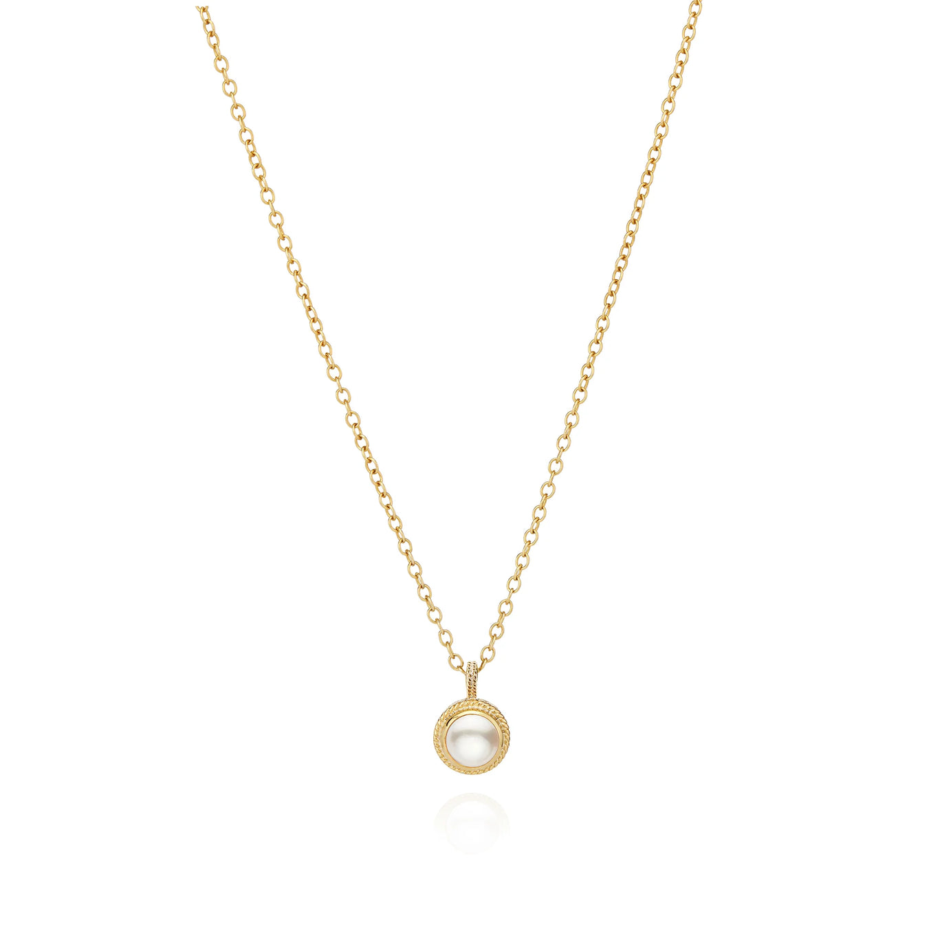 Anna Beck Small Pearl Circle Drop Necklace