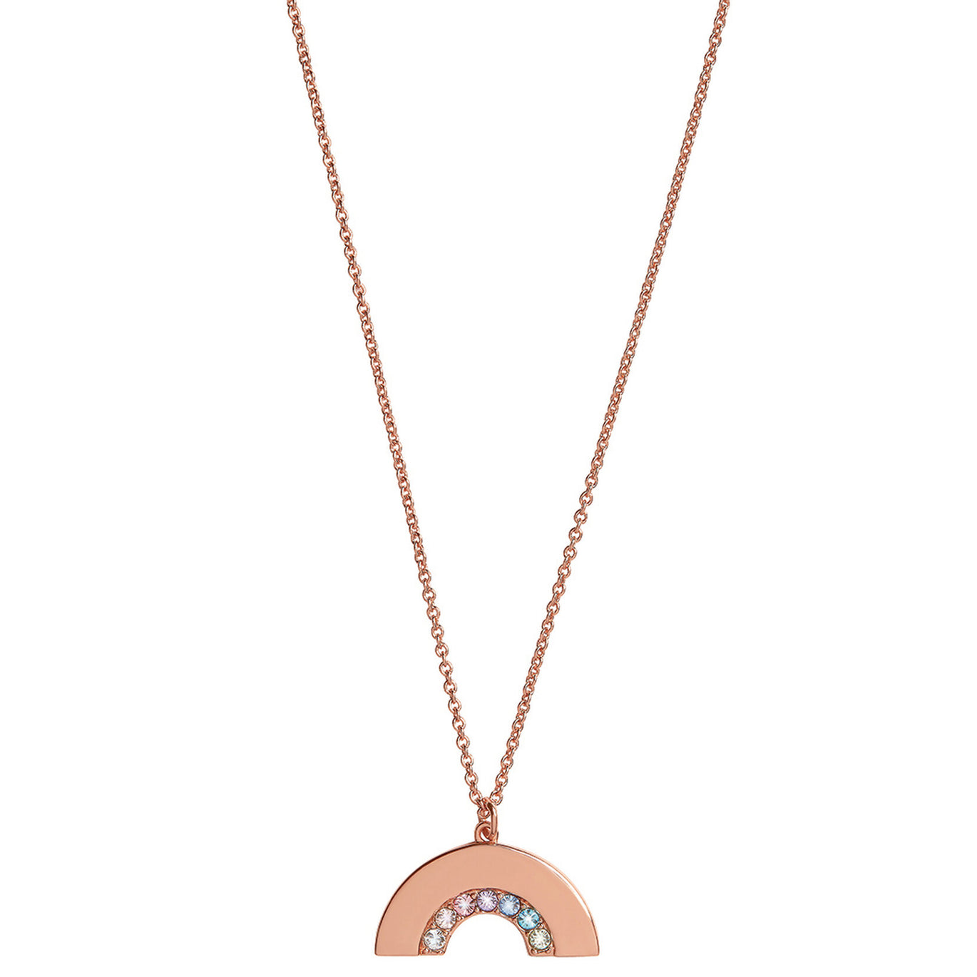 Olivia Burton Rose Gold Tone Rainbow Pendant Necklace