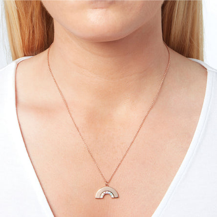 Olivia Burton Rose Gold Tone Rainbow Pendant Necklace