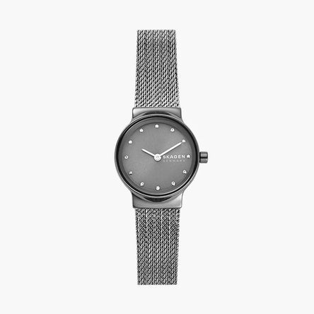 Skagen Freja Two-Hand Grey-Tone Steel Mesh Watch