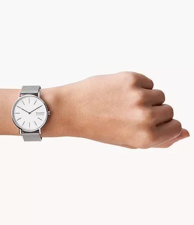 Skagen Signatur Silver-Tone Steel Mesh Watch