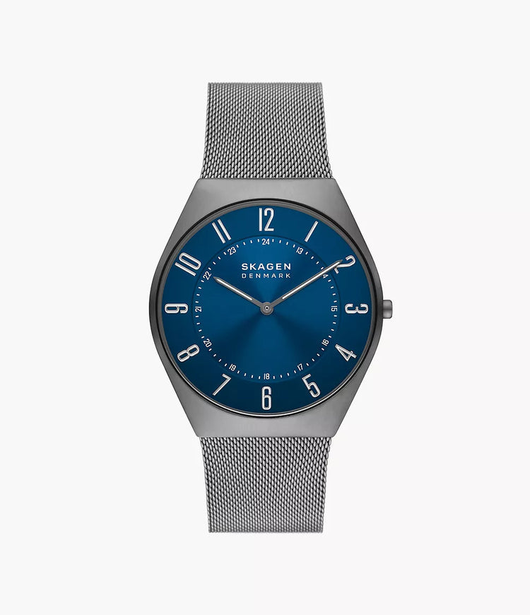 SkagenMen's Grenen Blue Dial Steel Mesh Bracelet