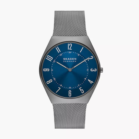 SkagenMen's Grenen Blue Dial Steel Mesh Bracelet