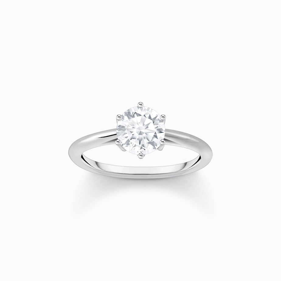 Thomas Sabo Silver Round Cubic Zirconia Ring