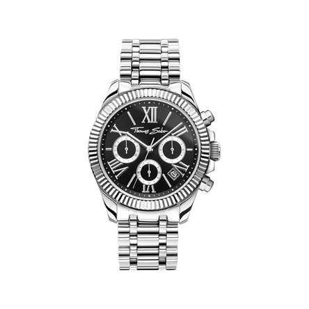 Thomas Sabo Watch Divine Chrono with dial in black silver-coloured