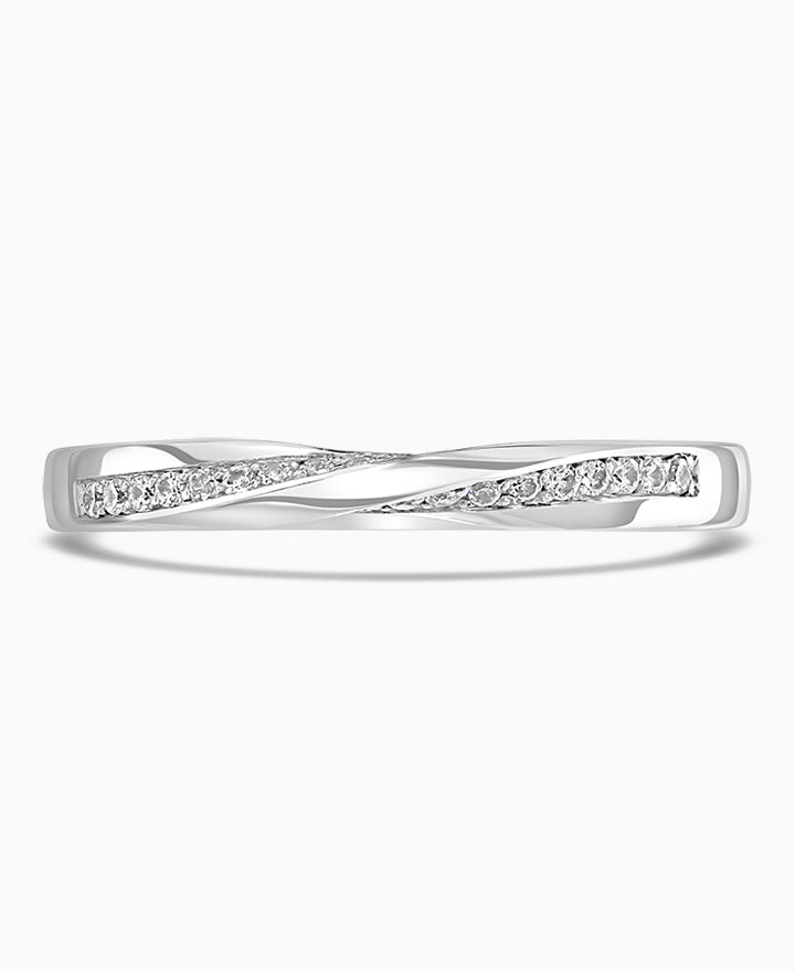 18ct White Gold Bow Tie Shaped Diamond Wedding Ring