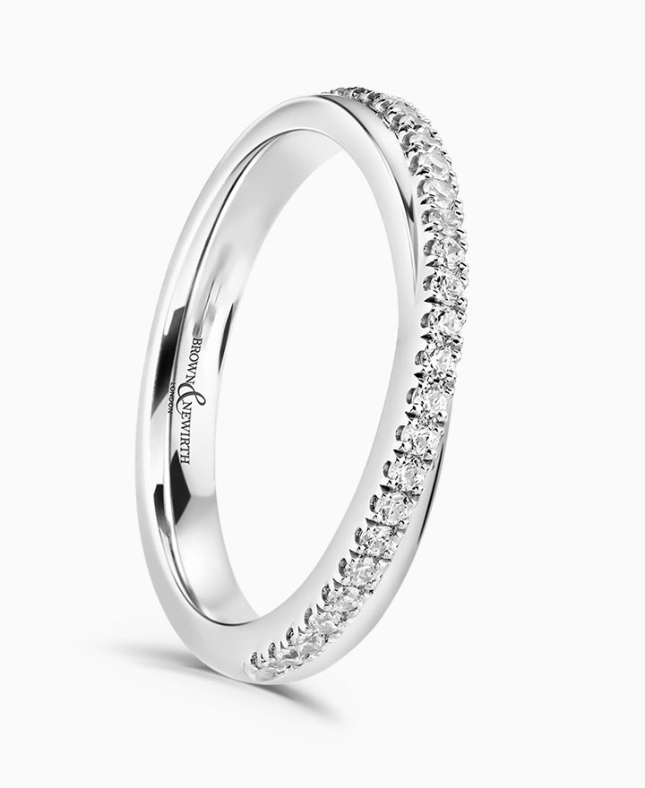 18ct White Gold Bow Tie Shaped Diamond Wedding Ring