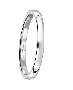 Platinum 2.5mm Low Domed Court Wedding Band