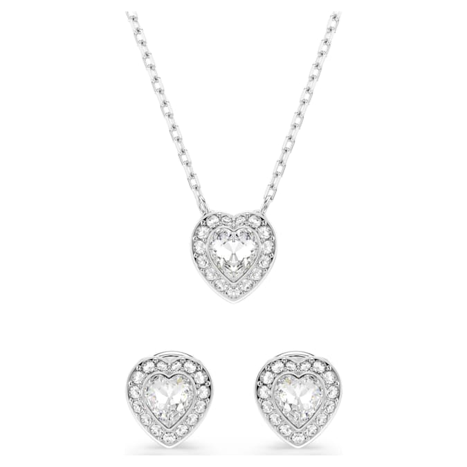 Ariana Grande x Swarovski set Mixed cuts, Heart, White, Rhodium plated