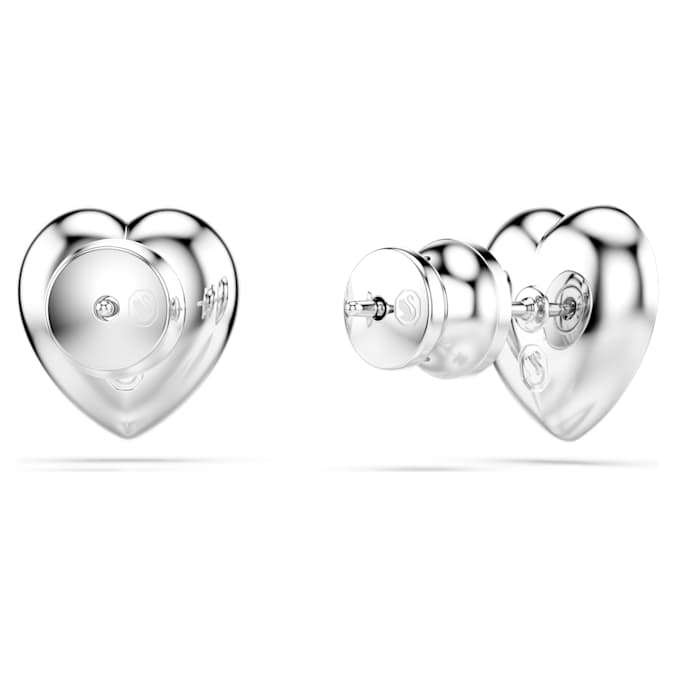 Ariana Grande x Swarovski stud earrings Mixed cuts, Heart, White, Rhodium plated